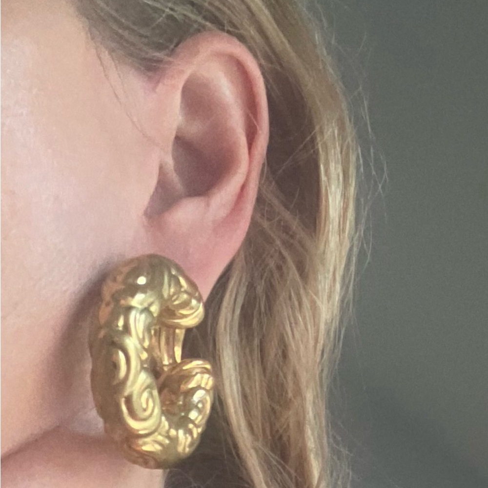 Yves Saint Laurent Gold Swirl Earrings